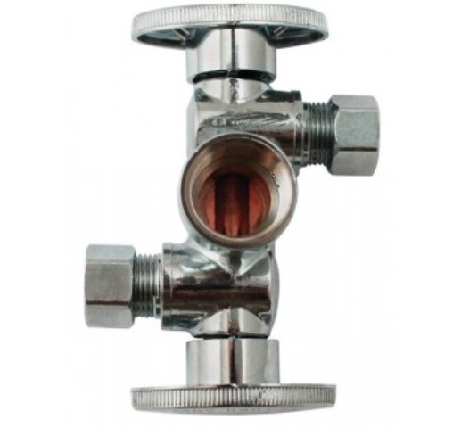 K2902DHLF 250 psi Three-Way Quarter Turn Dual Shut-Off Brass Valve