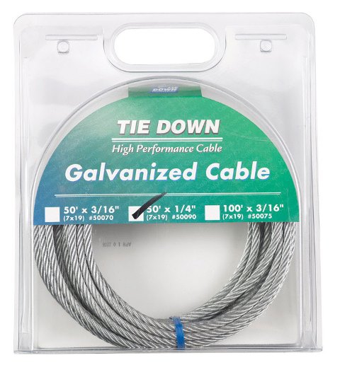 Picture of Tie Down Eng 50090 Pre- Cut Galvanized Cable  0.25 in. dia.