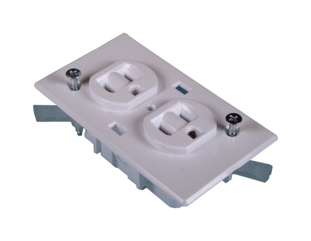 E-162C RV Conventional Duplex Receptacle  White -2.43 x 4.18 in.