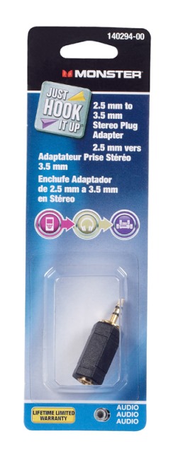 Monster 140294-00 Stereo Jack Adapter Black