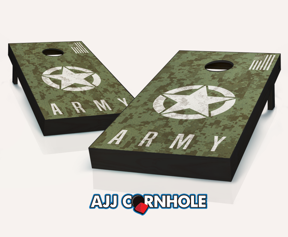 Picture of AJJCornhole 107-ArmyDigitalCamo US Army Digital Camo Theme Cornhole Set with Bags - 8 x 24 x 48 in.