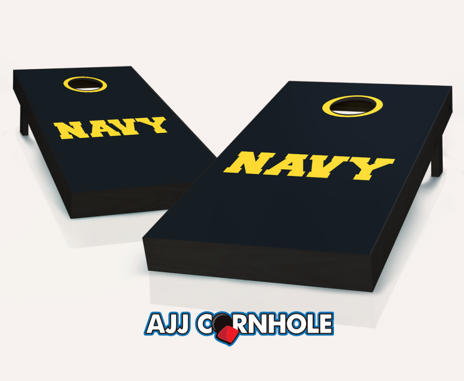 Picture of AJJCornhole 107-NavyText US Navy Text Theme Cornhole Set with Bags - 8 x 24 x 48 in.
