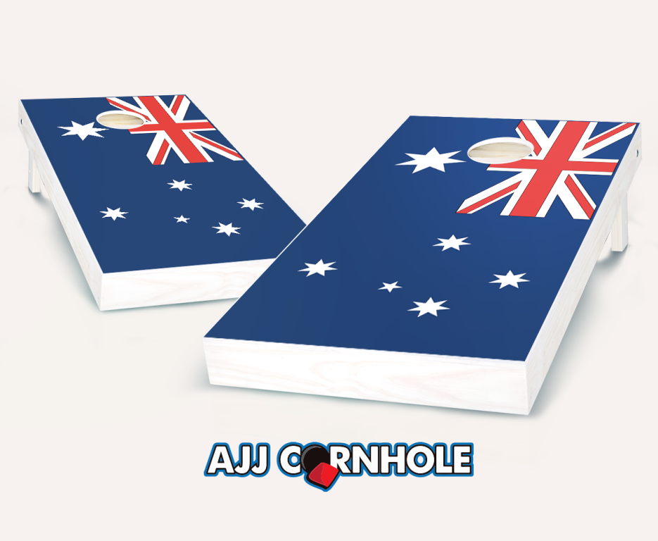 Picture of AJJCornhole 107-AustralianFlag Australian Flag Cornhole Set with Bags - 8 x 24 x 48 in.