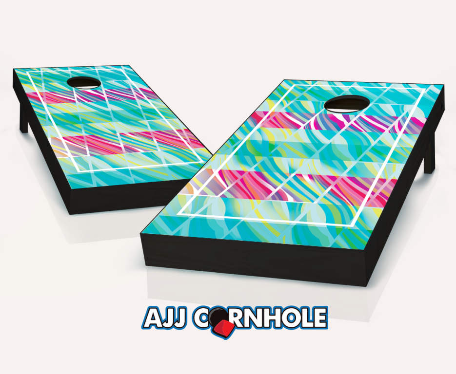 Picture of AJJCornhole 107-CoolWave Cool Wave Theme Cornhole Set with Bags - 8 x 24 x 48 in.