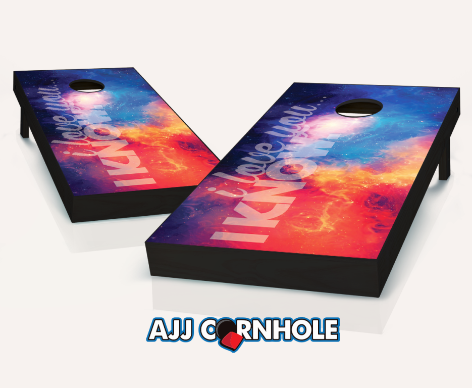 Picture of AJJCornhole 107-IKNOW IKnow Theme Cornhole Set with Bags - 8 x 24 x 48 in.
