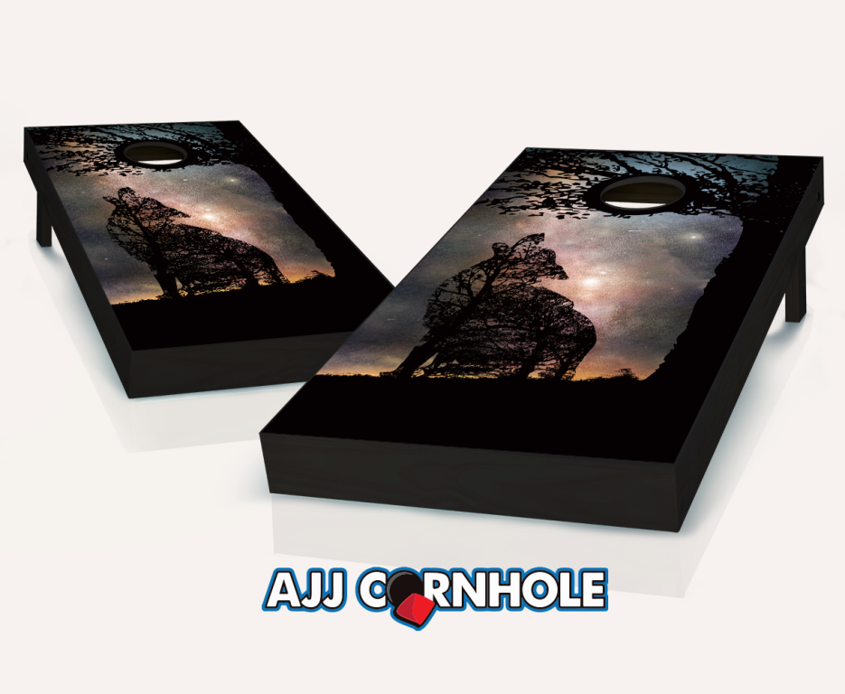 Picture of AJJCornhole 107-WolfWoods Wolf Woods Theme Cornhole Set with Bags - 8 x 24 x 48 in.