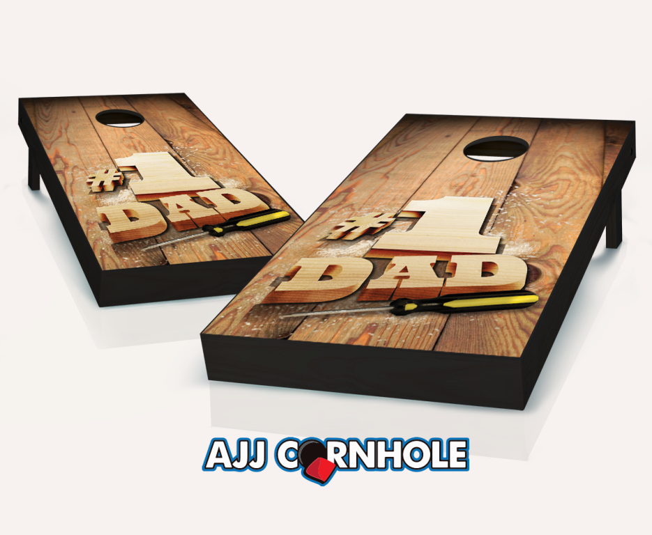 Picture of AJJCornhole 107-1DADSCREWDRIVER No.1 Dad Screwdriver Theme Cornhole Set with Bags - 8 x 24 x 48 in.