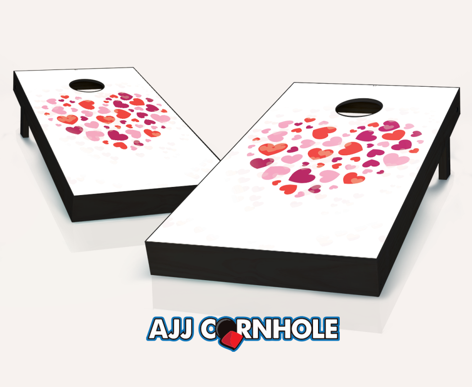 Picture of AJJCornhole 107-HeartHeart Heart Heart Theme Cornhole Set with Bags - 8 x 24 x 48 in.