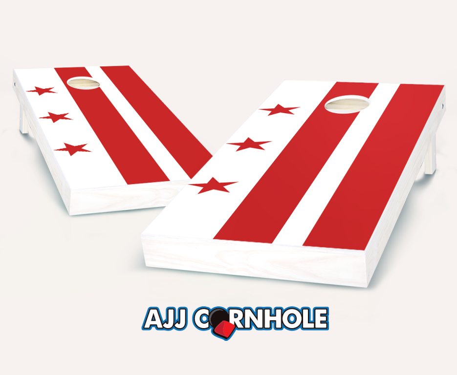 Picture of AJJCornhole 107-DistrictofColumbiaFlag District of Columbia Flag Theme Cornhole Set with Bags - 8 x 24 x 48 in.