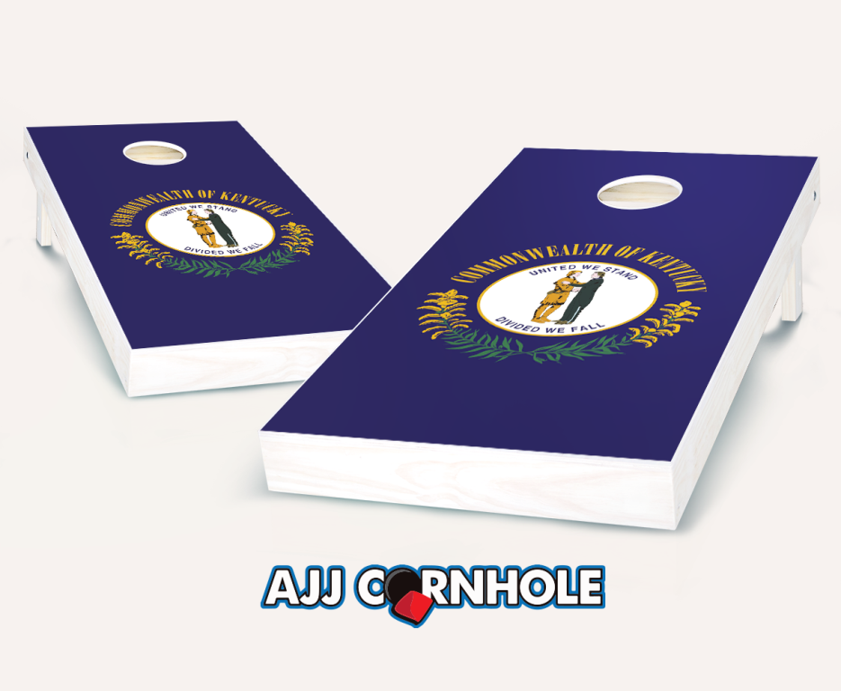 Picture of AJJCornhole 107-KentuckyFlag Kentucky Flag Theme Cornhole Set with Bags - 8 x 24 x 48 in.