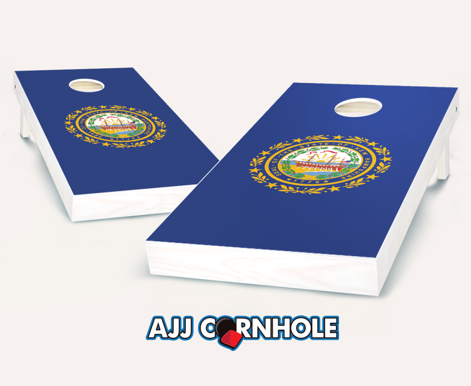 Picture of AJJCornhole 107-NewHampshireFlag New Hampshire Flag Theme Cornhole Set with Bags - 8 x 24 x 48 in.