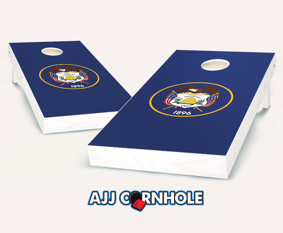 Picture of AJJCornhole 107-UtahFlag Utah Flag Theme Cornhole Set with Bags - 8 x 24 x 48 in.