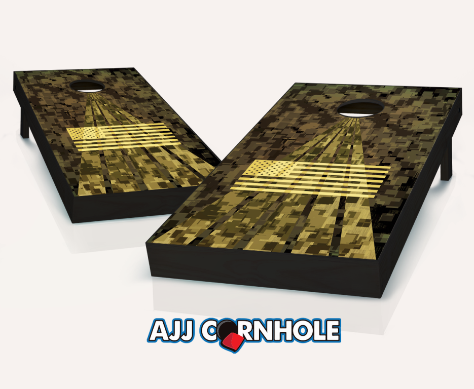Picture of AJJCornhole 107-ArmedAmerica Armed America Theme Cornhole Set with Bags - 8 x 24 x 48 in.