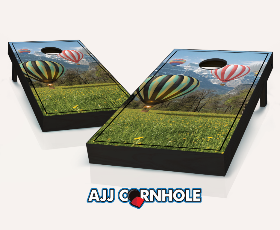 Picture of AJJCornhole 107-HotAirBalloon Hot Air Balloon Theme Cornhole Set with Bags - 8 x 24 x 48 in.