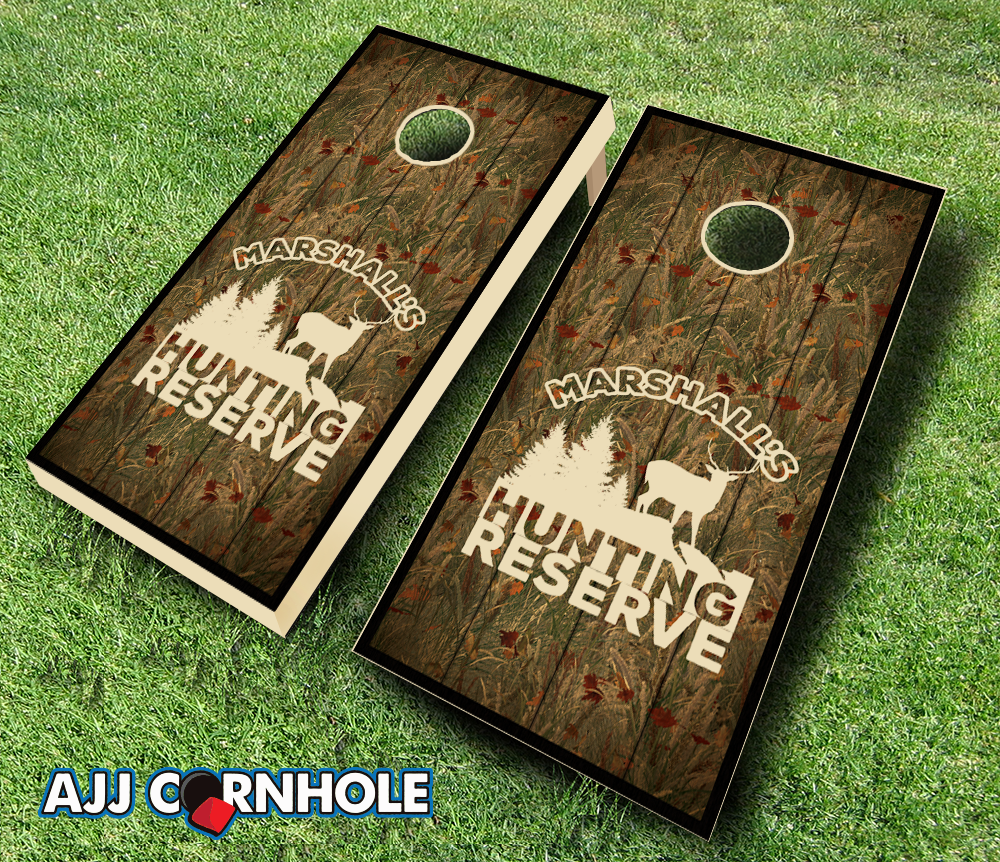Picture of AJJCornhole 107-HuntingReserve Hunting Reserve Ebony Theme Cornhole Set with Bags - 8 x 24 x 48 in.