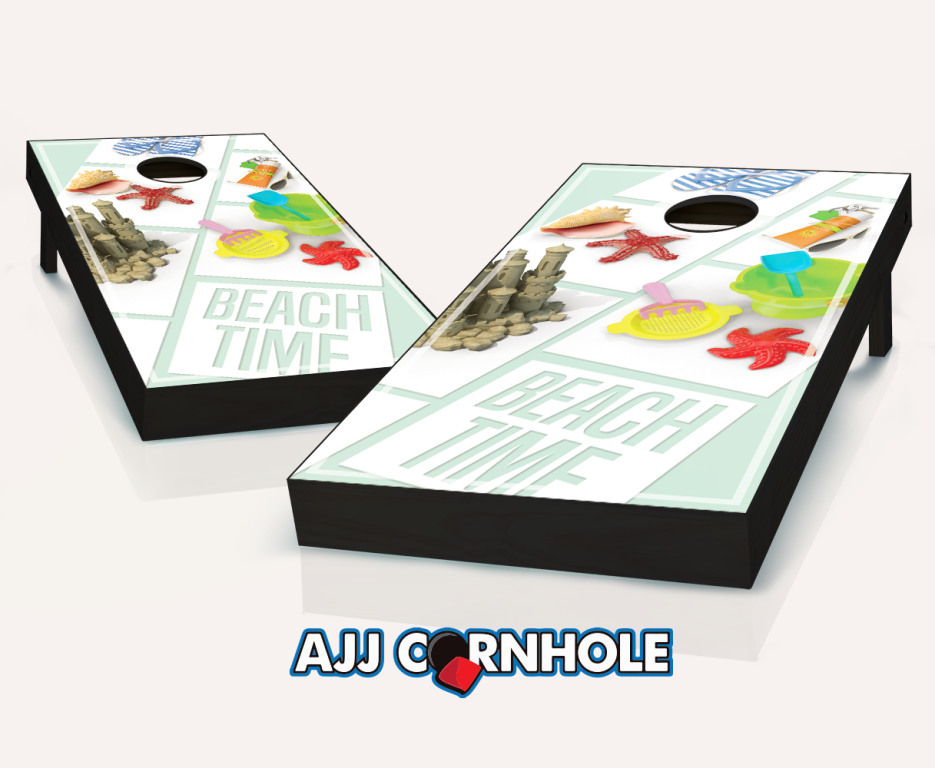 Picture of AJJCornhole 107-BeachTime Beach Time Theme Cornhole Set with Bags - 8 x 24 x 48 in.