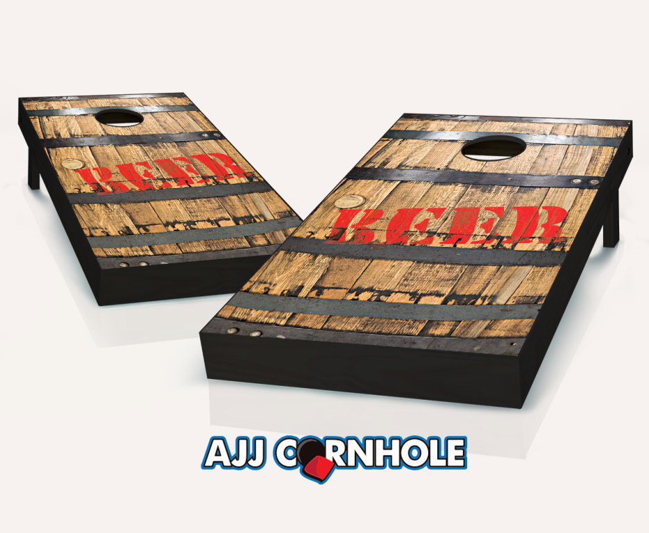 Picture of AJJCornhole 107-BeerBarrel Beer Barrel Theme Cornhole Set with bags - 8 x 24 x 48 in.