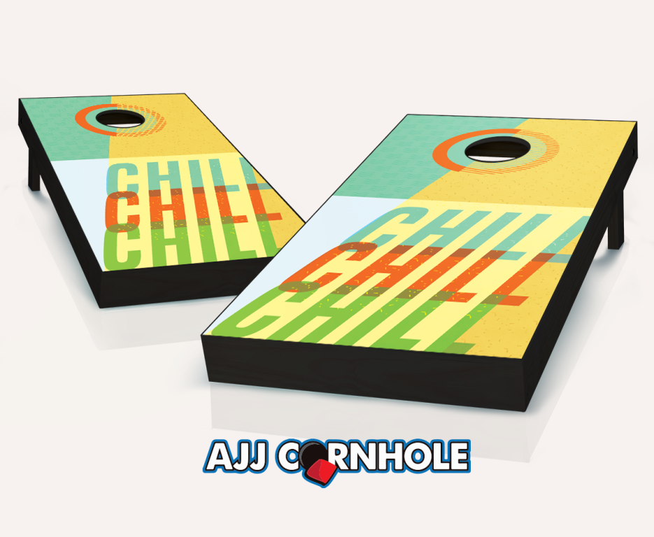 Picture of AJJCornhole 107-Chill Chill Theme Cornhole Set with Bags - 8 x 24 x 48 in.
