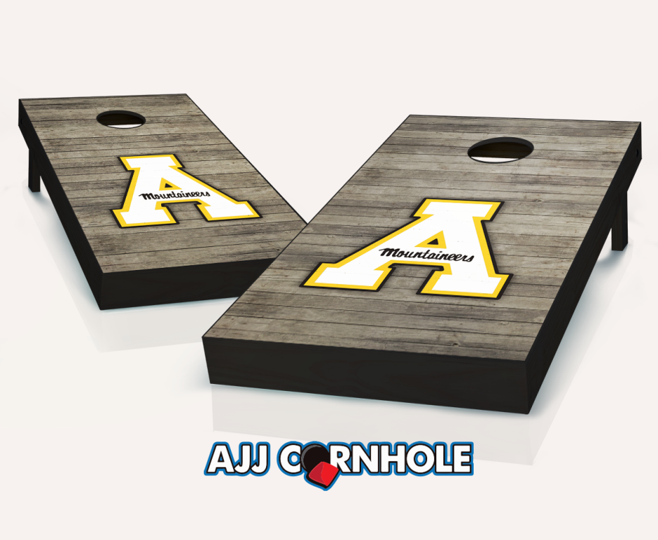 Picture of AJJCornhole 110-AppStateDistressed App State Mountaineers Distressed Theme Cornhole Set with Bags - 8 x 24 x 48 in.