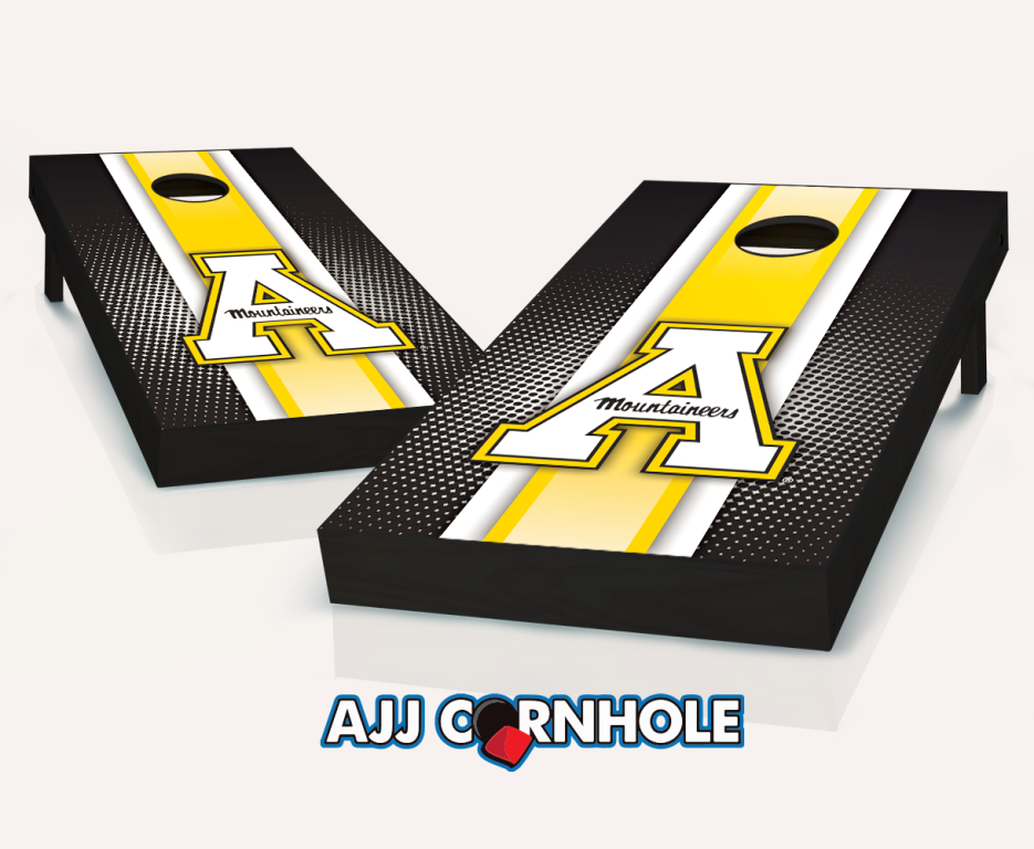 Picture of AJJCornhole 110-AppStateStriped App State Mountaineers Striped Theme Cornhole Set with bags - 8 x 24 x 48 in.
