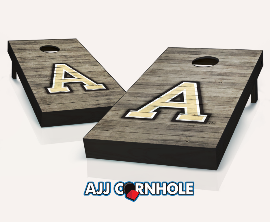 Picture of AJJCornhole 110-ArmyDistressed Army Black Knights Distressed Theme Cornhole Set with Bags - 8 x 24 x 48 in.