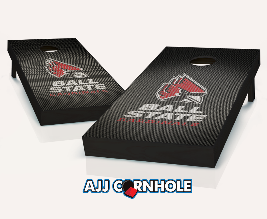 Picture of AJJCornhole 110-BallStateSlanted Ball State Cardinals Slanted Theme Cornhole Set with Bags - 8 x 24 x 48 in.