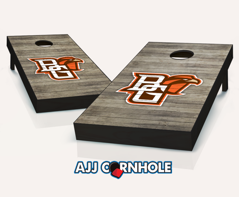 Picture of AJJCornhole 110-BGSUDistressed Bowling Green Falcons Distressed Theme Cornhole Set with Bags - 8 x 24 x 48 in.