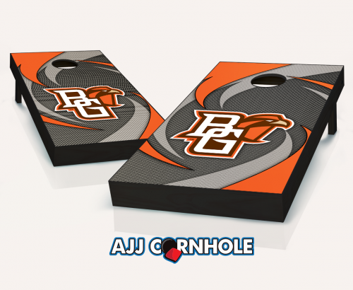 Picture of AJJCornhole 110-BGSUSwoosh Bowling Green Falcons Swoosh Theme Cornhole Set with Bags - 8 x 24 x 48 in.