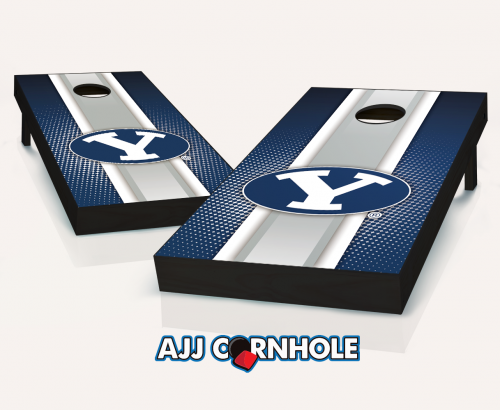 Picture of AJJCornhole 110-BYUStriped BYU Cougars Striped Theme Cornhole Set with Bags - 8 x 24 x 48 in.
