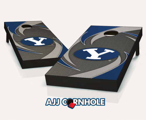 Picture of AJJCornhole 110-BYUSwoosh BYU Cougars Swoosh Theme Cornhole Set with Bags - 8 x 24 x 48 in.