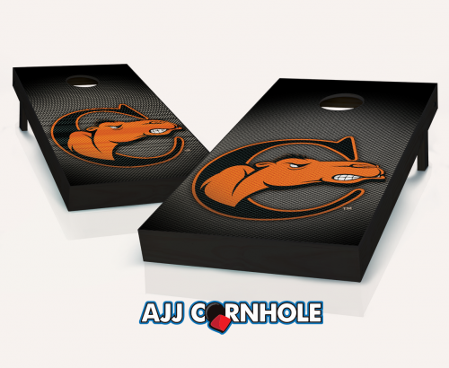 Picture of AJJCornhole 110-CampbellSlanted Campbell Fighting Camels Slanted Theme Cornhole Set with Bags - 8 x 24 x 48 in.
