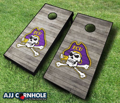 Picture of AJJCornhole 110-EastCarolinaDistressed East Carolina Pirates Distressed Theme Cornhole Set with Bags - 8 x 24 x 48 in.