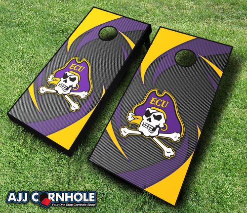 Picture of AJJCornhole 110-EastCarolinaSwoosh East Carolina Pirates Swoosh Theme Cornhole Set with Bags - 8 x 24 x 48 in.
