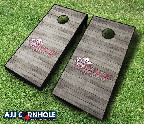 Picture of AJJCornhole 110-EasternKentuckyDistressed Eastern Kentucky Colonels Distressed Theme Cornhole Set with Bags - 8 x 24 x 48 in.