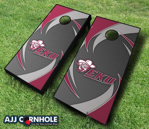 Picture of AJJCornhole 110-EasternKentuckySwoosh Eastern Kentucky Colonels Swoosh Theme Cornhole Set with Bags - 8 x 24 x 48 in.