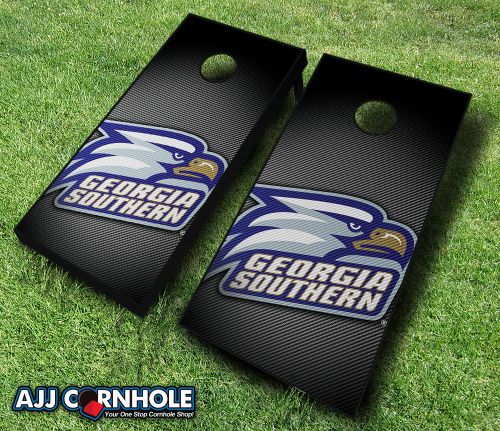 Picture of AJJCornhole 110-GeorgiaSouthernSlanted Georgia Southern Eagles Slanted Theme Cornhole Set with Bags - 8 x 24 x 48 in.