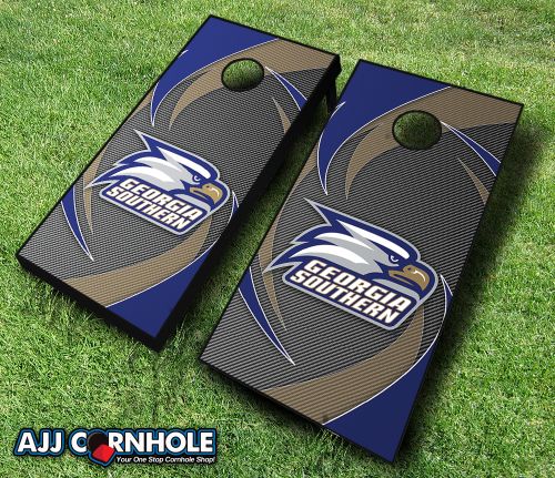Picture of AJJCornhole 110-GeorgiaSouthernSwoosh Georgia Southern Eagles Swoosh Theme Cornhole Set with Bags - 8 x 24 x 48 in.