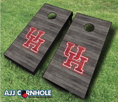 Picture of AJJCornhole 110-HoustonDistressed Houston Cougars Distressed Theme Cornhole Set with Bags - 8 x 24 x 48 in.