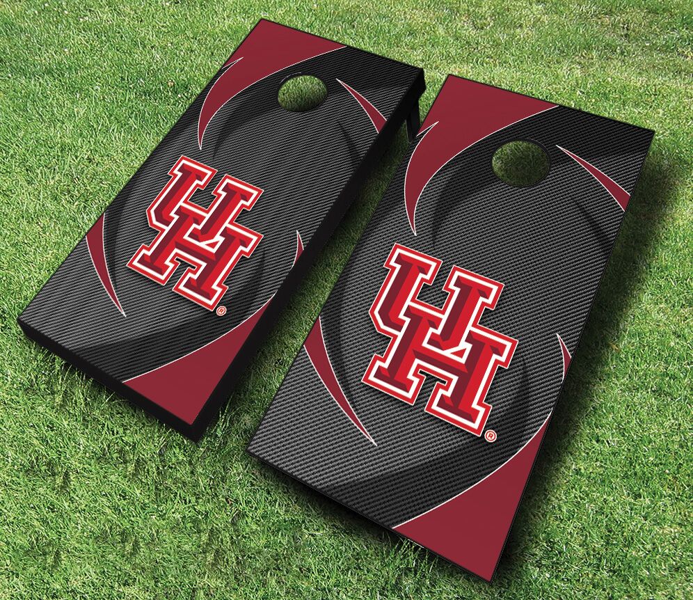 Picture of AJJCornhole 110-HoustonSwoosh Houston Cougars Swoosh Theme Cornhole Set with Bags - 8 x 24 x 48 in.
