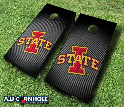 Picture of AJJCornhole 110-IowaStateSlanted Iowa State Cyclones Slanted Theme Cornhole Set with Bags - 8 x 24 x 48 in.