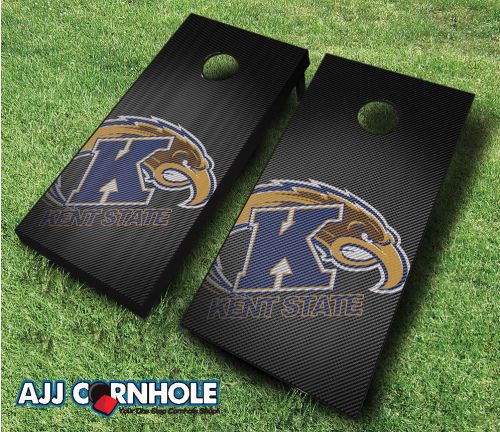Picture of AJJCornhole 110-KentStateSlanted Kent State Golden Flashes Slanted Theme Cornhole Set with Bags - 8 x 24 x 48 in.