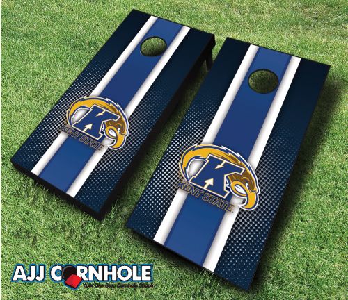 Picture of AJJCornhole 110-KentStateStriped Kent State Golden Flashes Striped Theme Cornhole Set with Bags - 8 x 24 x 48 in.