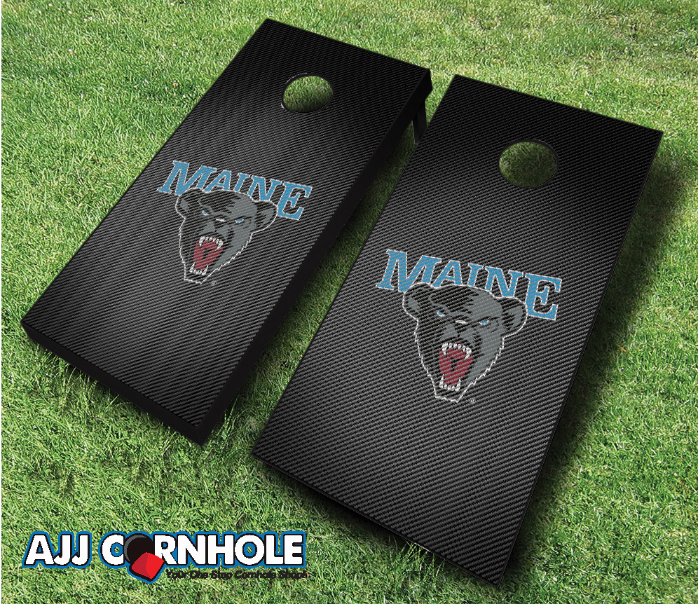 Picture of AJJCornhole 110-MaineSlanted Maine Black Bears Slanted Theme Cornhole Set with Bags - 8 x 24 x 48 in.