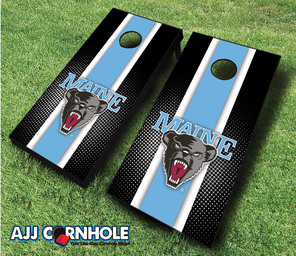 Picture of AJJCornhole 110-MaineStriped Maine Black Bears Striped Theme Cornhole Set with Bags - 8 x 24 x 48 in.