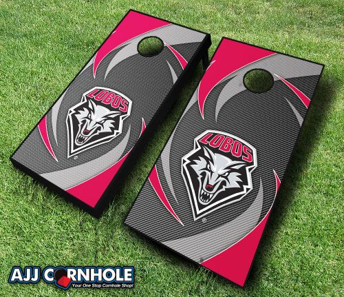 Picture of AJJCornhole 110-NewMexicoSwoosh New Mexico Lobos Swoosh Theme Cornhole Set with Bags - 8 x 24 x 48 in.