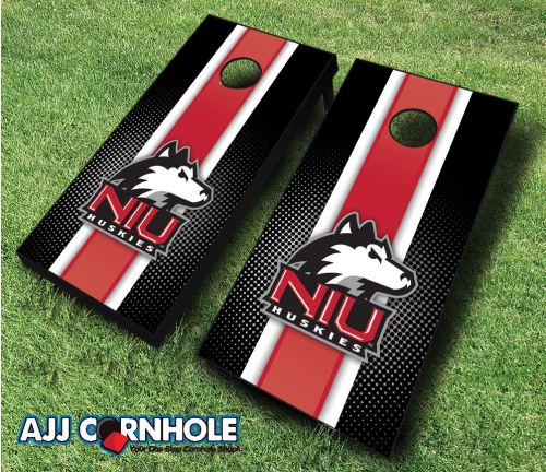 Picture of AJJCornhole 110-NorthernIllinoisStriped Northern Illinois Huskies Striped Theme Cornhole Set with Bags - 8 x 24 x 48 in.