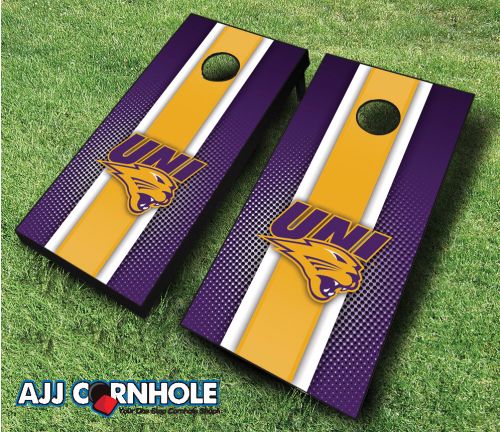 Picture of AJJCornhole 110-NorthernIowaStriped University of Northern Iowa Striped Theme Cornhole Set with Bags - 8 x 24 x 48 in.
