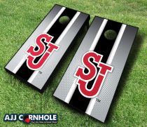 Picture of AJJCornhole 110-StJohnsStriped St. Johns Red Storm Striped Theme Cornhole Set with Bags - 8 x 24 x 48 in.