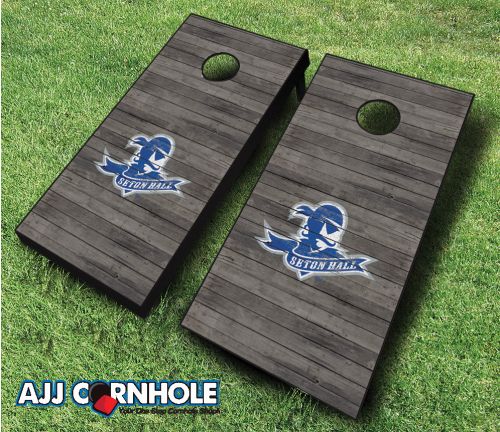 Picture of AJJCornhole 110-SetonHallDistressed Seton Hall Pirates Distressed Theme Cornhole Set with Bags - 8 x 24 x 48 in.