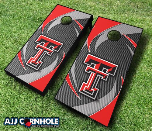 Picture of AJJCornhole 110-TexasTechSwoosh Texas Tech Red Raiders Swoosh Theme Cornhole Set with Bags - 8 x 24 x 48 in.